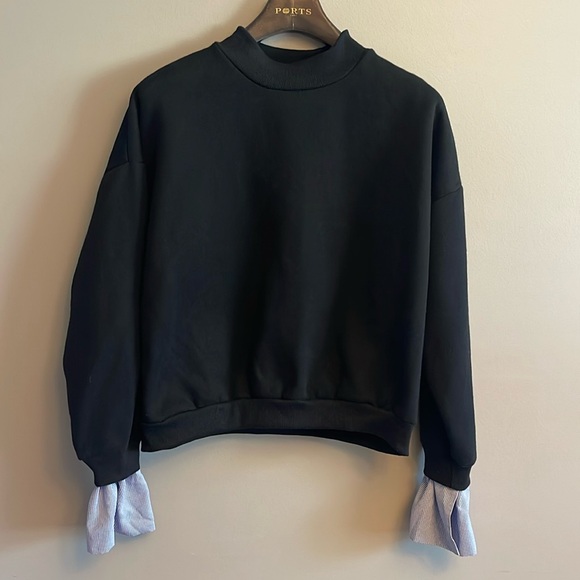 Anthropologie Tops - Heavyweight Stretch cotton sweatshirt with cuffs - sz S